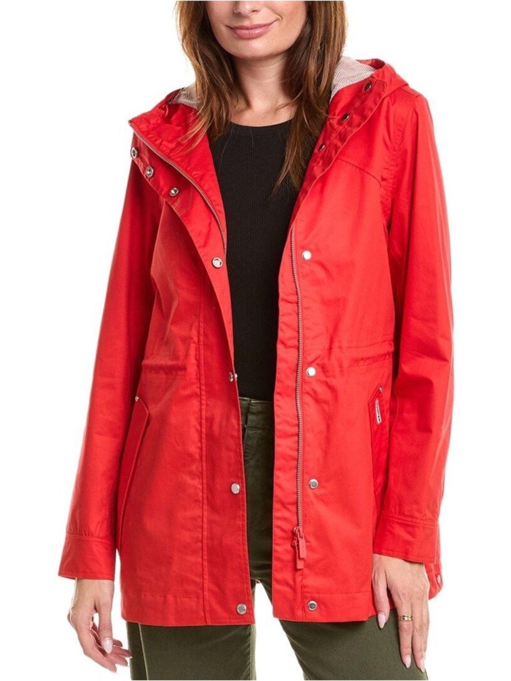 Hunter Women's Red Hooded Utility Jacket